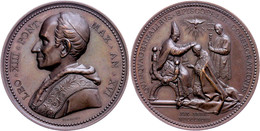 995 Vatikan, Leo XIII., Bronzemedaille (Dm. Ca. 43,80mm, Ca. 39,75g), 1894, Von Bianchi, 50 Jähriges Bischofsjubiläum. A - Sonstige & Ohne Zuordnung