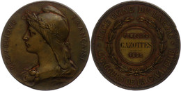 996 Frankreich, Bronzemedaille (Dm. Ca. 46,10mm, Ca. 49,62g), 1895, Von Roty. Av: Ceresbüste Nach Links, Darum Umschrift - Sonstige & Ohne Zuordnung