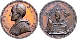 1005 Vatikan, Leo XIII., Bronzemedaille (Dm. Ca. 43,80mm, Ca. 36,75g), 1898, Auf Die Restaurierung Der Fresken Von Berna - Other & Unclassified