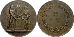 1006 Frankreich, Bronzemedaille (Dm. Ca. 58mm, Ca. 94,58g), 1899, Von A, Borrel. Av: Weibliche Gestalt Mit Jüngling Vor  - Sonstige & Ohne Zuordnung
