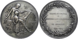 1019 Belgien, Versilberte Bronzemedaille (Dm. Ca. 70,50mm, Ca. 107,69g), 1919, Von G. Devreese. Av: Sitzende Weibliche G - Sonstige & Ohne Zuordnung