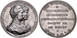 1039 Preußen, Wilhelm II., Silbermedaille (Dm. Ca. 45,20mm, Ca. 50,90g), O.J., Von E. Weigand, Zur Goldenen Hochzeit. Av - Other & Unclassified