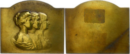 1047 Belgien, Messingplakette (ca. 61x50,50mm, Ca. 71,90g), O.J., Von Witterwulghe. Av: Drei Brustbilder Nebeneinander N - Sonstige & Ohne Zuordnung
