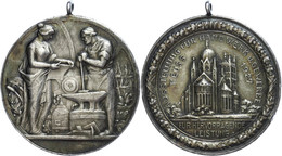 1065 Neuss, Silbermedaille (40 Mm, 27,7 G), 1927, Verdienstmedaille Für Hervorragende Leistungen, Ausstellung Für Handwe - Autres & Non Classés