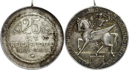 1074 Mainz, Medaille Versilbert (40 Mm, 26,3 G), 1933, 25 Jahre S.T. Reichsflotte 1908-1933, Av: Narr Auf Geflügeltem Pf - Autres & Non Classés