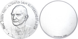 1085 Bonn, Medaille Versilbert (70 Mm, 132,1 G), O.J., Von J. Kapitz, Franz Joseph Fürst Und Altgraf Zu Salm Reiffersche - Andere & Zonder Classificatie