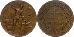 1104 Frankreich, Bronzemedaille (Dm. Ca. 42,10mm, Ca. 35,12g), O.J., Von C. Trotin. Av: Schmied An Ambos. Rev. 3 Zeilen  - Andere & Zonder Classificatie