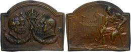 1129 Belgien, Beidseitige Bronzeplakette (51,2x40 Mm, 38 G), 1903, Von Egide Rombaus, 100 Jahre Kohlekonzession Der Zech - Sonstige & Ohne Zuordnung