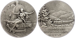 1149 Frankreich, Silbermedaille (Dm. Ca. 41,10mm, Ca. 37,37g), O.J., Von Vernon, Auf Deí Eisenbahngesellschaft L'EST. Av - Andere & Zonder Classificatie