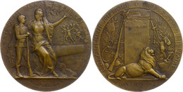 1184 Frankreich, Bronzemedaille (Dm. Ca. 50mm, Ca. 64,39g), 1911, Von Grandhomme. Av: An Kanone Gelehnte, Den Arm über D - Sonstige & Ohne Zuordnung