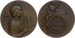 1195 Frankreich, Bronzemedaille (Dm. Ca. 36mm, Ca. 25,90g), 1913, Von A. Rivet. Av: Hüftbild Einer Frau Mit Lyra, Darum  - Other & Unclassified