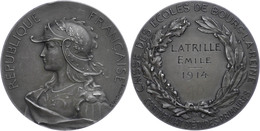 1202 Frankreich, Silbermedaille (Dm. Ca. 36mm, Ca. 19,46g), 1914, Von Grandhomme. Av: Brustbild Nach Links, Darum "REPUB - Andere & Zonder Classificatie