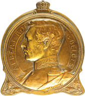 1212 Belgien, Einseitig Geprägte Bronzeplakette (ca. 145,50x128mm, Ca. 324,81g), 1916, Von Ch. Samuel, Auf König Albert. - Other & Unclassified