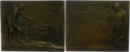 1214 Frankreich, Rechteckige Bronzeplakette (ca. 64,60x51,10mm, Ca. 89,55g), 1916, Von Ch. Foerster. Av: Bahnarbeiter Be - Andere & Zonder Classificatie