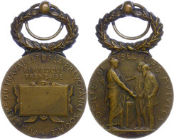 1215 Frankreich, Tragbare Bronzemedaille (Dm. Ca. 26,90mm, Ca. 11,32g), O.J., Von O. Roty. Av: Verleihungsszene, Darum U - Other & Unclassified