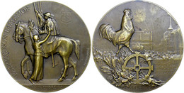1224 Frankreich, Mühlhausen, Bronzemedaille (Dm. Ca. 68,10mm, Ca. 131,46g), 1918, Von M. Dammann, Auf Den Einzug Der Fra - Other & Unclassified