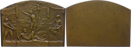 1225 Frankreich, Einseitige Bronzeplakette (ca. 70,80mm, Ca. 93,11g), O.J., Unsigniert. Av: Stehende, Nackte Gestalt Mit - Sonstige & Ohne Zuordnung