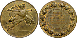 1234 Frankreich, Bronzemedaille (Dm. Ca. 50,80mm, Ca. 67,12g), O.J., Von L. Merley. Av: Schwebender Merkur über Globus N - Other & Unclassified