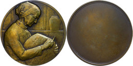 1239 Frankreich, Einseitige Bronzemedaille (Dm. Ca. 58,50mm, Ca. 92,59g), O.J., Von L. Desvingnes. Av: Bauersfrau Mit Br - Other & Unclassified