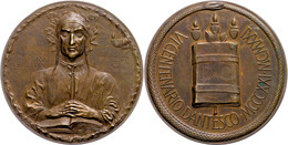 1242 Bronzemedaille (Dm. Ca. 56mm, Ca. 71,02g), 1921, Signiert Carous, Zum 600. Todestag Des Dichters Dante Alighieri. A - Sonstige & Ohne Zuordnung