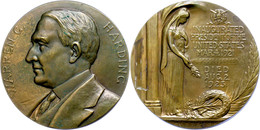 1249 USA, Bronzemedaille (Dm. Ca. 76,50mm, Ca. 228,98g), 1923, Von Morgan, Auf Den Tod Des Präsidenten Warren G. Harding - Andere & Zonder Classificatie