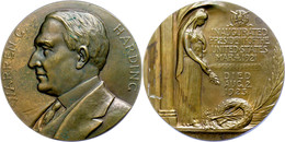 1249 USA, Bronzemedaille (Dm. Ca. 76,50mm, Ca. 228,98g), 1923, Von Morgan, Auf Den Tod Des Präsidenten Warren G. Harding - Sonstige & Ohne Zuordnung