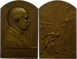 1250 Belgien, Bronzeplakette (ca. 81x52,50mm, Ca. 115,54g), 1912, Von G. Devreese, Auf Adolphe Greiner. Av: Brustbild Na - Sonstige & Ohne Zuordnung