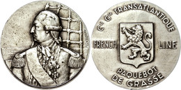 1288 Frankreich, Silbermedaille (Dm. Ca. 50mm, Ca. 62,96g), O.J., Von M. Delannoy. Av: Brustbild Eines Admirals Von Vorn - Andere & Zonder Classificatie