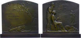 1290 Frankreich, Aufstellbare Bronzeplakette Mit Festem Sockel (ca. 65x72mm, Ca. 242,60g), O.J., Von H. Dropsy. Av: Sehn - Sonstige & Ohne Zuordnung