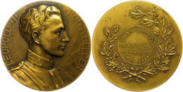 1300 Belgien, Leopold III., Bronzemedaille (Dm. Ca. 65mm, Ca. 98,97g), 1934, Von J. Witterwulche. Av: Brustbild Nach Rec - Andere & Zonder Classificatie