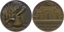 1306 Frankreich, Bronzemedaille (Dm. Ca. 32mm, Ca. 15,59g), 1935, Von M. Delannoy, Auf Die Kunst- Und Technikausstellung - Andere & Zonder Classificatie