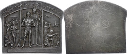 1339 Frankreich, Einseitige, Versilberte Bronzeplakette (ca. 53x45,10mm, Ca. 56,57g), O.J., Von R. Tschudin. Av: Stehend - Other & Unclassified