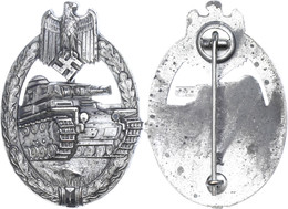 1433 Panzerkampfabzeichen In Silber, Halbhohl Geprägt Und Versilbert, Mit Herstellermarkierung, Zustand II., Katalog: OE - Autres & Non Classés