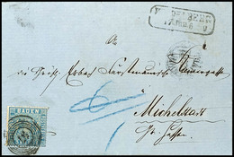 1660 3 Kr. Lebhaftpreußischblau, Gut Gezähnt Mit Nummernstempel "57" Auf Kpl. Faltbrief Aus HEIDELBERG 17.JUN.(61) Nach  - Other & Unclassified