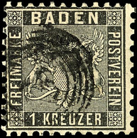 1661 1 Kr. Schwarz, Tadellos Gestempeltes Kabinettstück Mit Fünfringstempel, Mi. 130.-, Katalog: 13a O - Andere & Zonder Classificatie