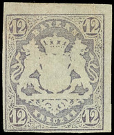 1687 12 Kr Hellbraunviolett Tadellos Ungebraucht Ohne Gummi, Allseits Voll- Bis Breitrandig, Mi. 450,-- Für *, Katalog:  - Other & Unclassified