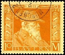 1712 10 Mark Luitpold, Type II, Gestempelt, Mi. 400,-, Katalog: 90II O - Sonstige & Ohne Zuordnung