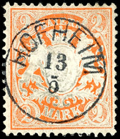 1737 "HOFHEIM 13 5", Kleiner Einkreisstempel Ohne Zierstück, Ideal Zentrisch Klar Auf 2 Mk Wappen, Helle Stelle, Fotokur - Other & Unclassified