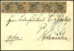1747 1/4 Gutegroschen Schwarz Auf Hellbraun, Waagerechter Fünferstreifen Als Tarifgemäße Frankatur Auf Inlandsbrief Der  - Braunschweig