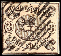 1749 3 Sgr. Schwarz A. Mattrosa, Klarer NS "8" (Braunschweig Hofpostamt), Kabinetterhaltung, Gepr. Brettl BPP, Mi 100,-, - Brunswick