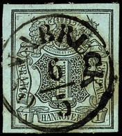 1769 1 Ggr. Auf Hellgraublau, Zentrisch Gestempelt K1 "OSNABRÜCK 6/5", Allseits Vollrandig, Kabinett, Mi. 70.-, Katalog: - Hannover