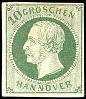 1777 10 Gr. Dunkelgrünlicholiv, Tadellos Ungebraucht Mit Originalgummierung, Allseits Vollrandig, Mi. 360.-, Katalog: 18 - Hanover