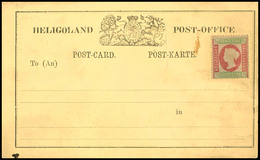 1789 3/4 S. Hellgrün/rosa Als Vorgeklebte Frankatur Auf Ungebrauchter Offiz. Vordruckpostkarte "HELIGOLAND POST-OFFICE"  - Héligoland