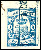 1802 1 Gr. Dunkelkobaltblau Auf Briefstück Mit Ra2 "JEVER 20 6.", Allseits Voll- Bis Breitrandig, Tadelloses Kabinettstü - Oldenbourg