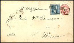 1831 2 Silbergroschen Blau (angeschnitten) Als Zufrankatur Auf 1 Sgr. Ganzsachenumschlag Von "Merseburg" (Ra2) Nach Karl - Sonstige & Ohne Zuordnung