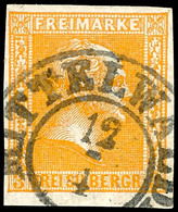 1836 3 Sgr. Lebhaftgelborange, Farbfrisches, Allseits Voll-/breitrandiges Kabinettstück Mit Zentrisch Platziertem K2 "MI - Other & Unclassified