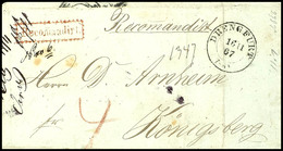 1838 6 Pfennig Orange, Seltene Mehrfachfrankatur Von 8 Werten (stark Mangelhaft) Rückseitig Auf Reco-Brief Als Portogere - Other & Unclassified