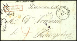 1838 6 Pfennig Orange, Seltene Mehrfachfrankatur Von 8 Werten (stark Mangelhaft) Rückseitig Auf Reco-Brief Als Portogere - Autres & Non Classés