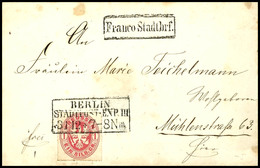 1841 1 Sgr. Wappenausgabe Auf Ortsbrief Innerhalb Berlins, Entwertungsstempel Ra3 "Berlin Stadtpost Exped. III", Nebenst - Andere & Zonder Classificatie