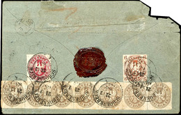 1845 3 Sgr. Wappen Ockerbraun Im Waagerechten 7er-Streifen, 1 Sgr. Karmin Und 1/2 Sgr. Orange (etwas Oxidiert) Je Mit Kl - Sonstige & Ohne Zuordnung